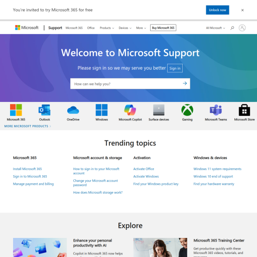 Microsoft Support